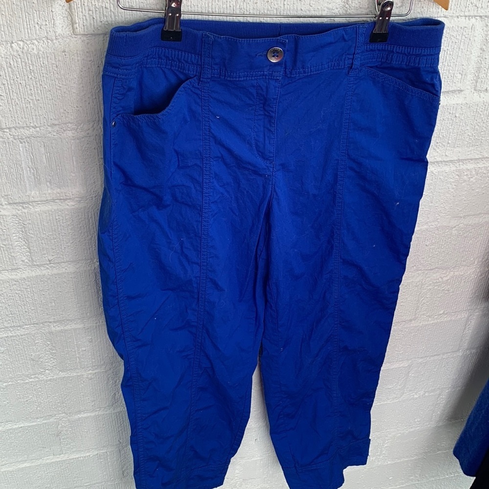 Chico's Cropped Ankle High Rise Stretch Royal Blue Pants size 8/M